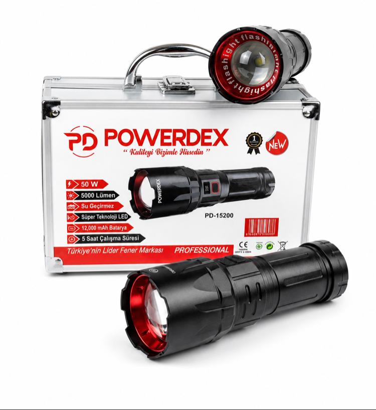 YENİ - POWERDEX ZOOMLU EL FENERİ PD 15200