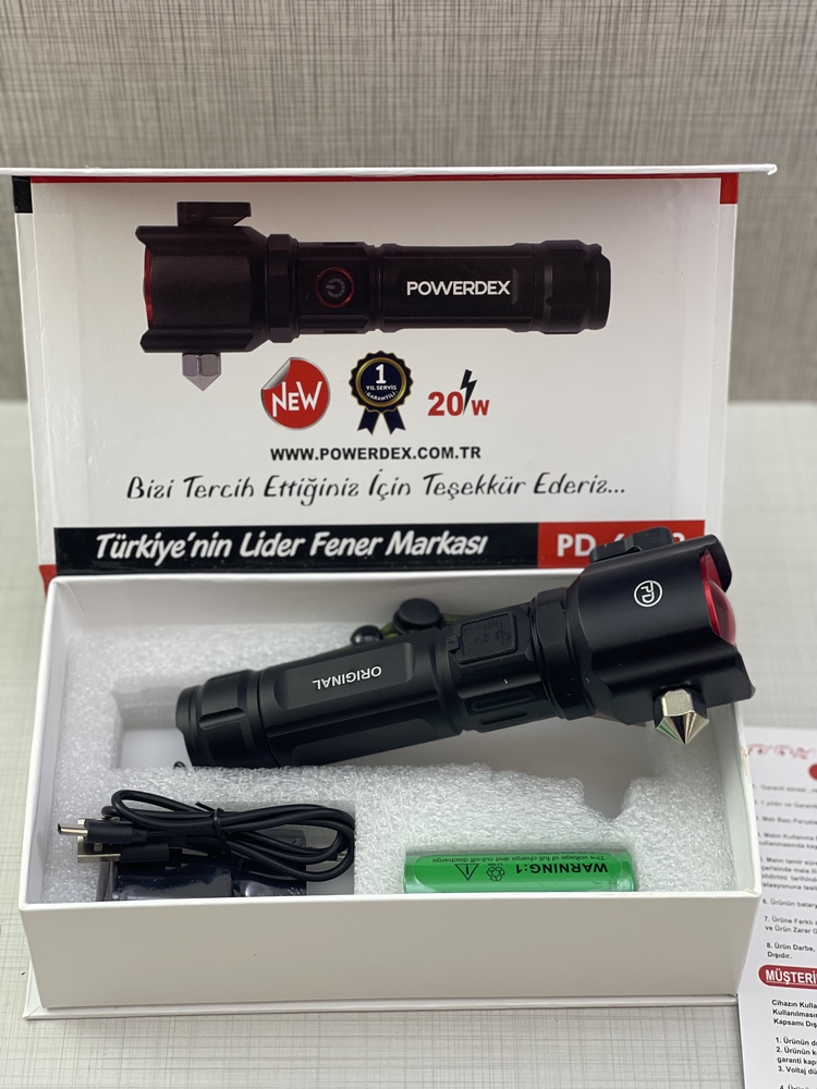 2000 LÜMEN ÇAKARLI EL FENERİ - POWERDEX PD 6699