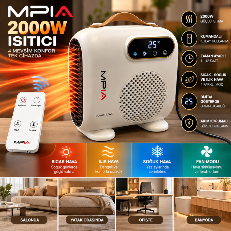 YENİ - KIŞLIK ISITICI TAŞINABİLİR DİJİTAL GÖSTERGE MPİA