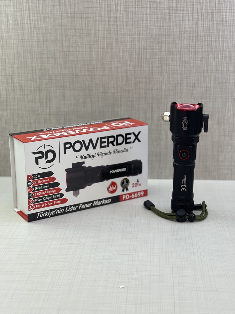 2000 LÜMEN ÇAKARLI EL FENERİ - POWERDEX PD 6699