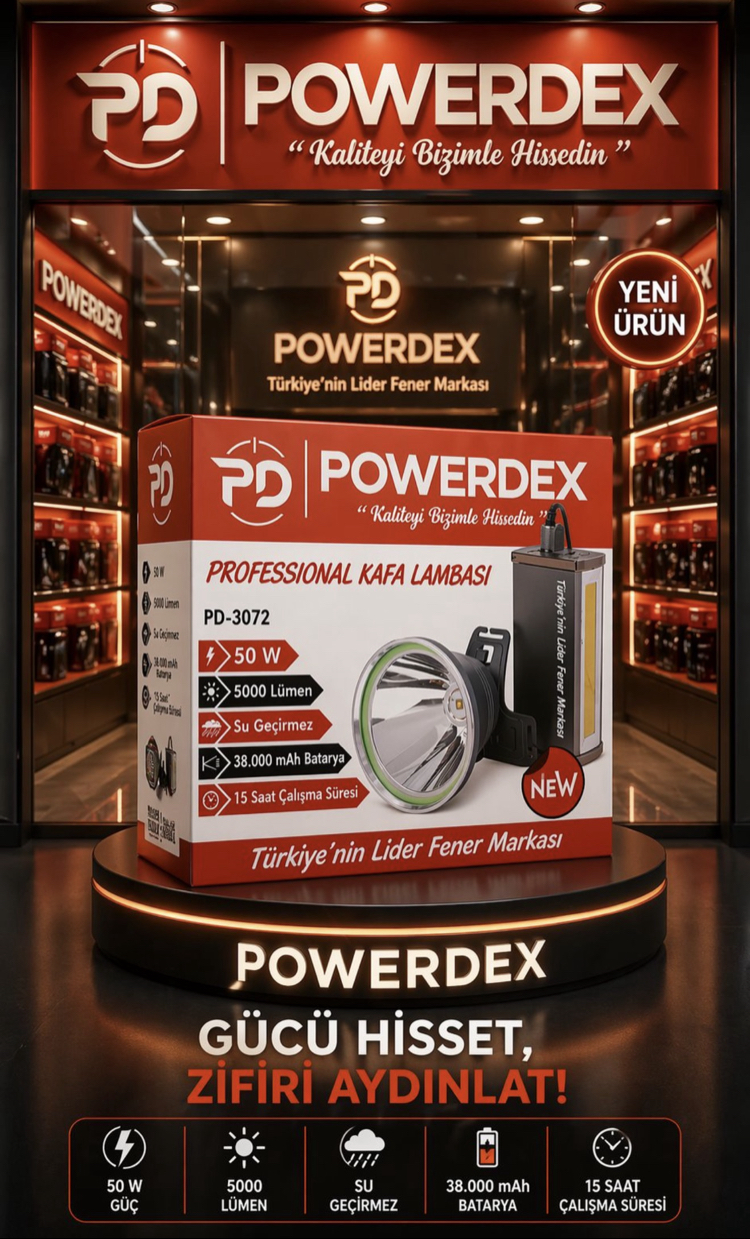 5000 LÜMEN KAFA LAMBASI Bataryalı -Powerdexpd3072