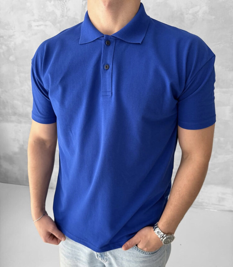 Kollar Dar Kesim Polo Yaka Tshirt Lacivert