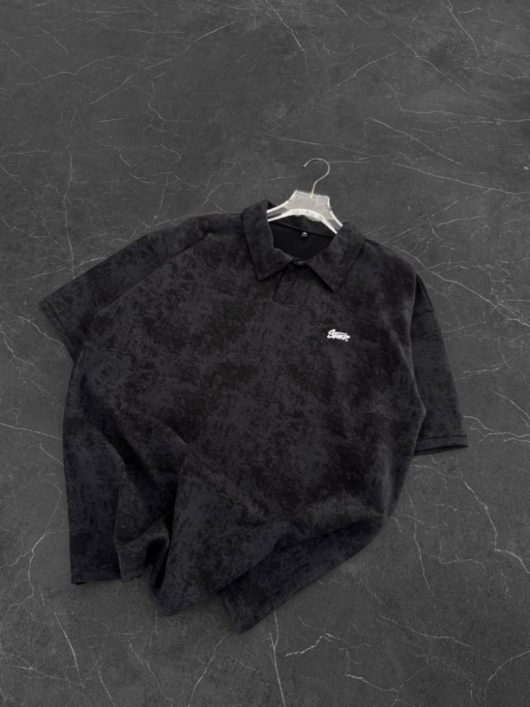 Polo Yaka Stw Nakışlı Yıkamalı Tshirt