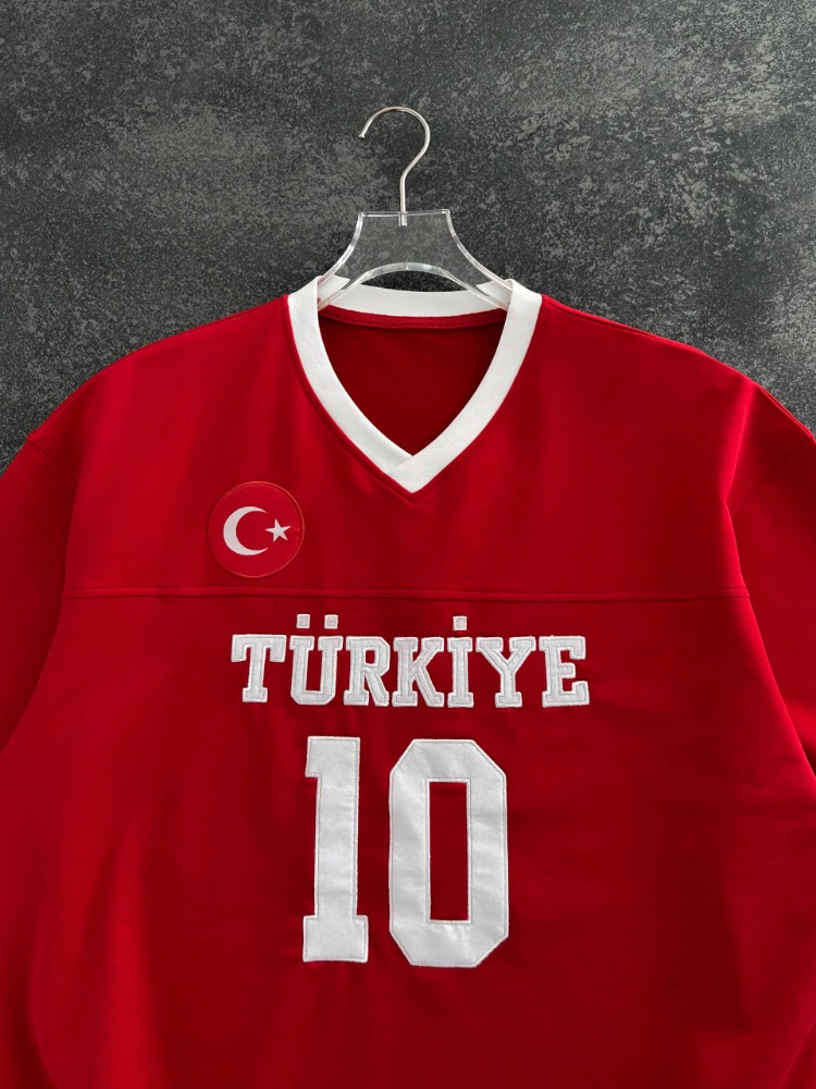 Türkiye V Yaka Tshirt Kırmızı