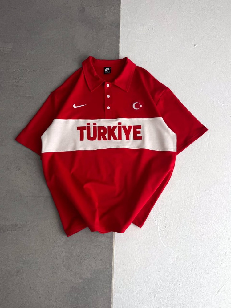 Polo Yaka Türkiye Tshirt Kırmızı
