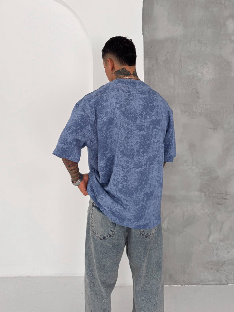 NK Bisiklet Yaka Oversize Yıkamalı Tshirt 