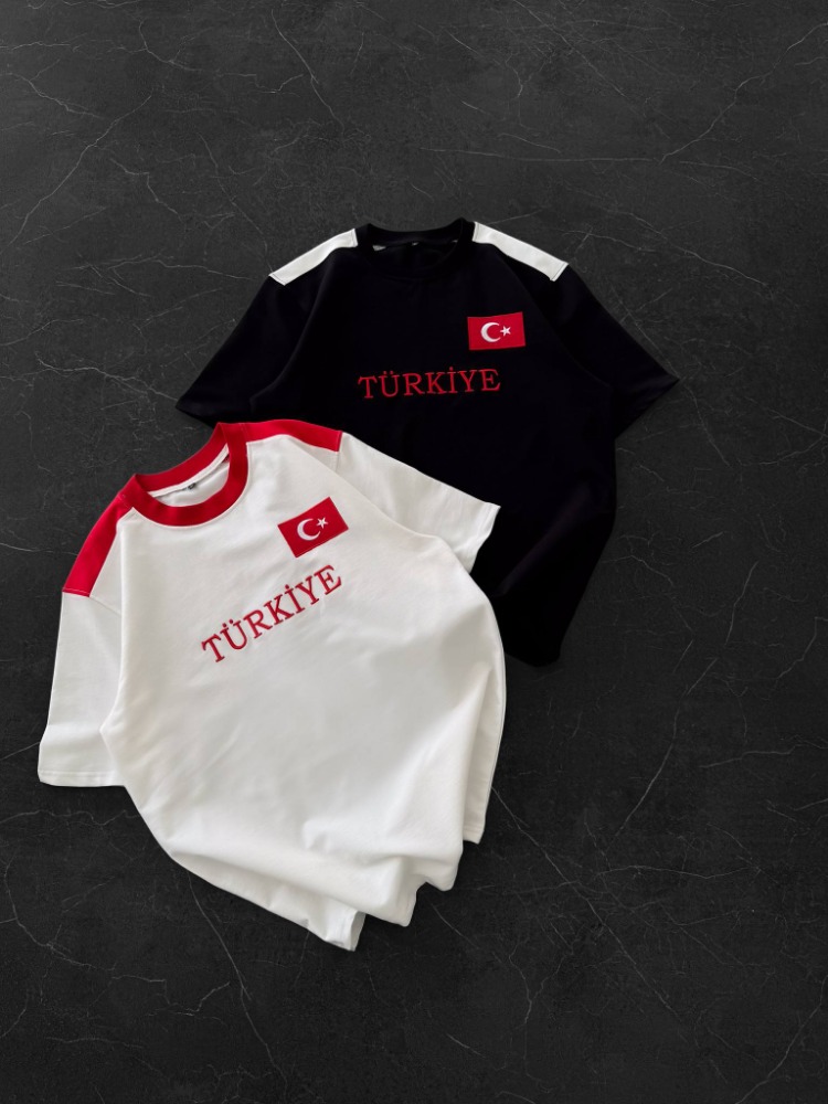 Türkiye Bisiklet Yaka Tshirt Beyaz
