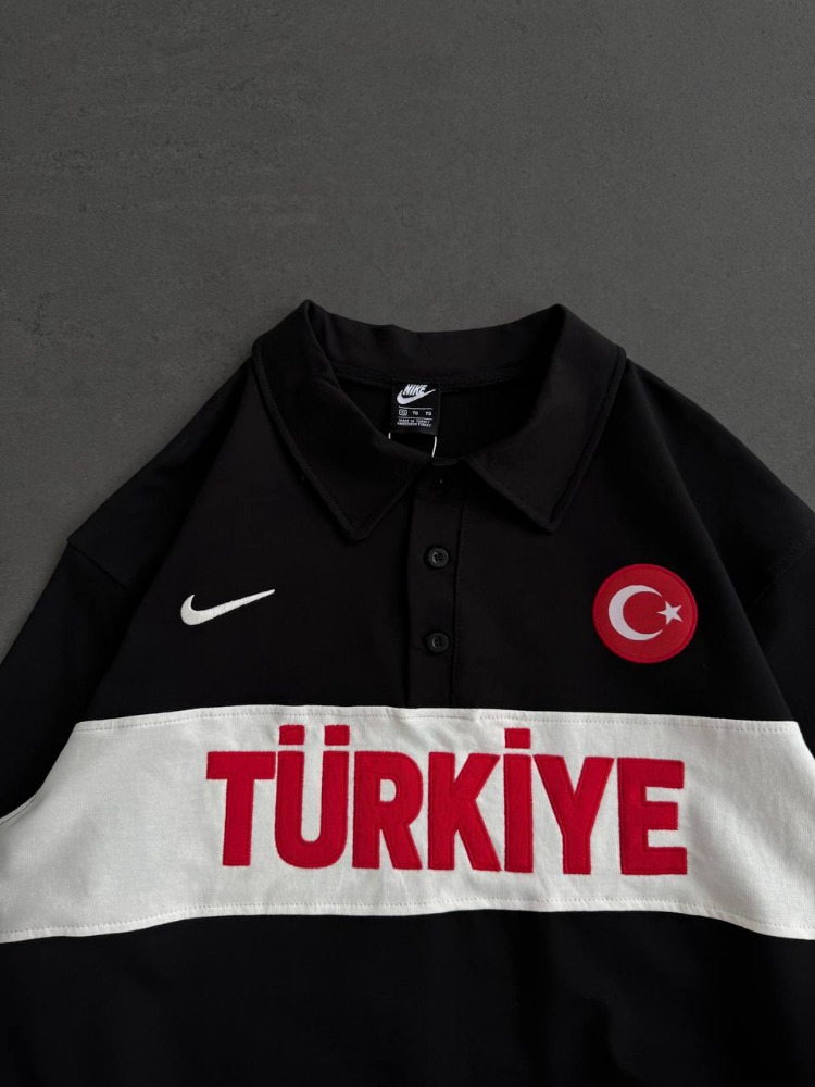 Polo Yaka Türkiye Tshirt Siyah