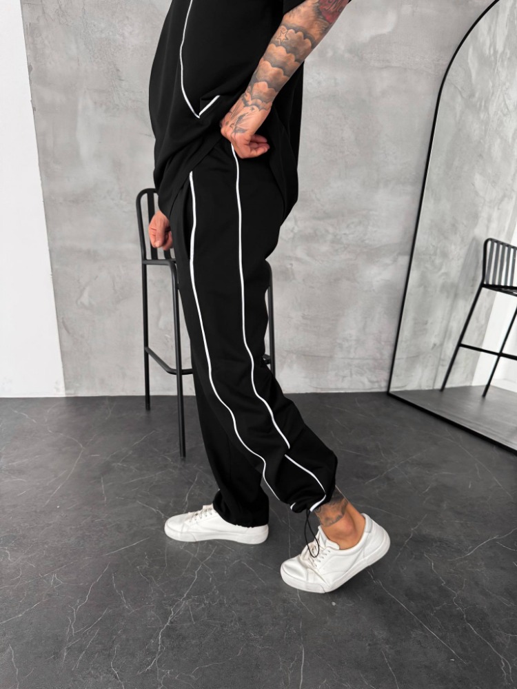 Biyeli Oversize Siyah Takım