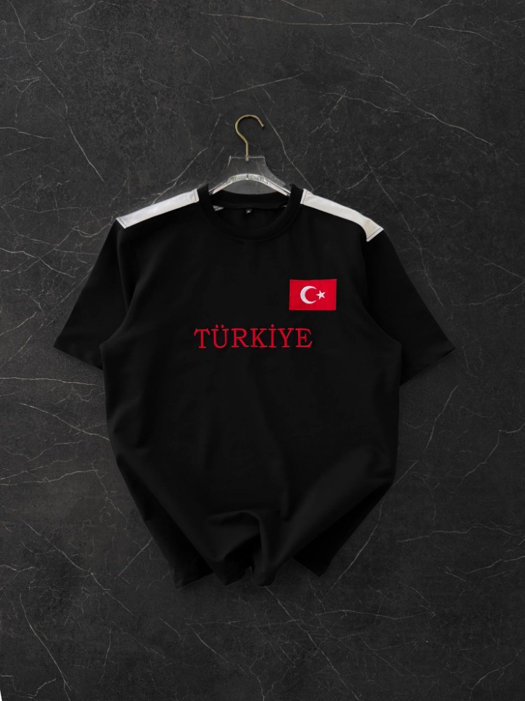 Türkiye Bisiklet Yaka Tshirt Siyah