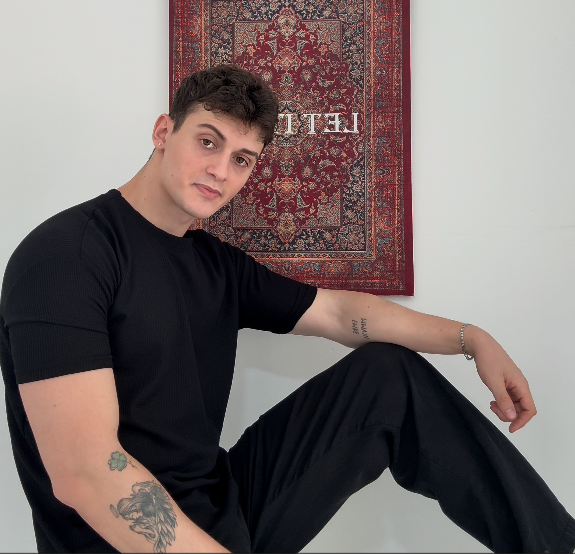 Waffle Model Tişört Kollar Dar Kesim Siyah