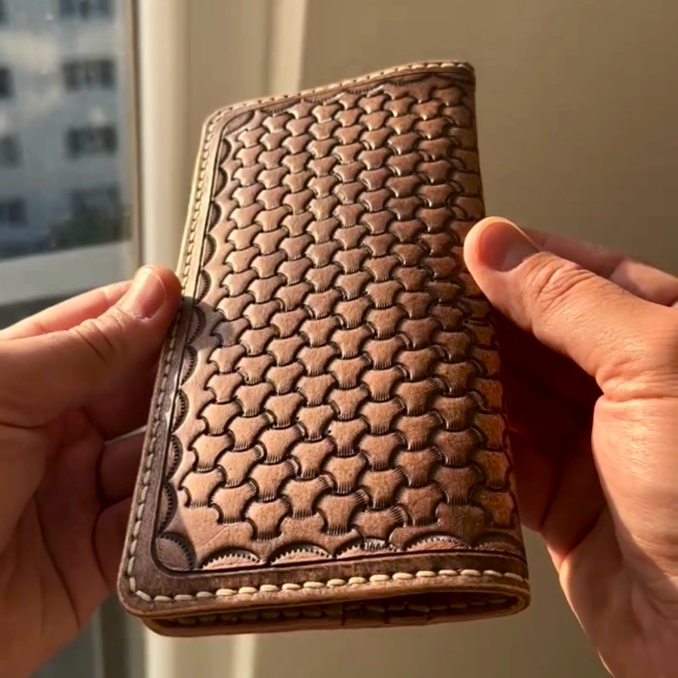 Luanda Crafted El Yapımı Uzun Deri Cüzdan