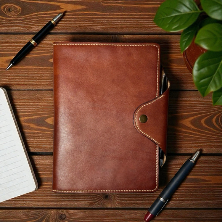 El yapımı A5 Defter Deri Kılıfı Organizer