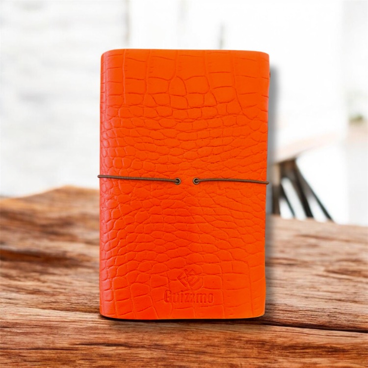 Deri Defter Kılıfı, A6 Boyut, 3 Lastikli, Minimalist Tasarım, Kırmızı