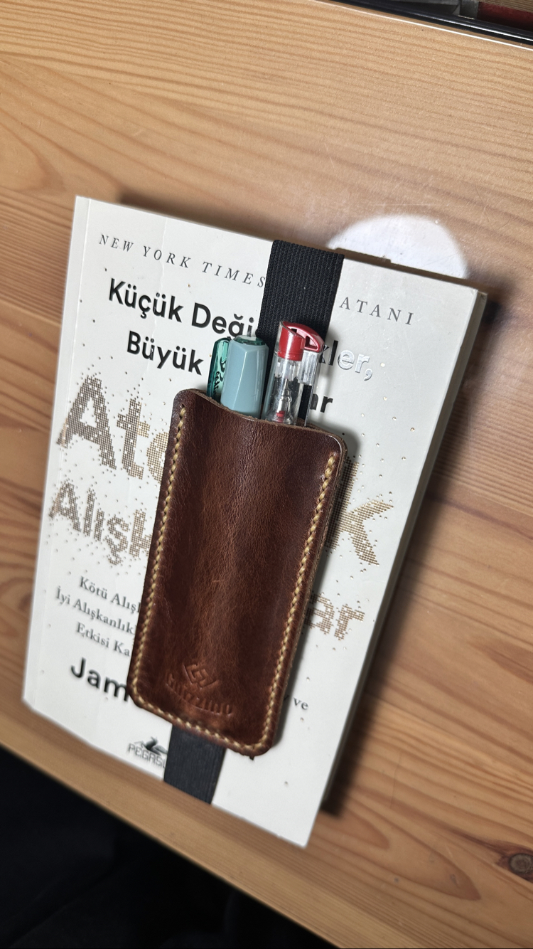 Lastikli Deri Kalem Kılıfı