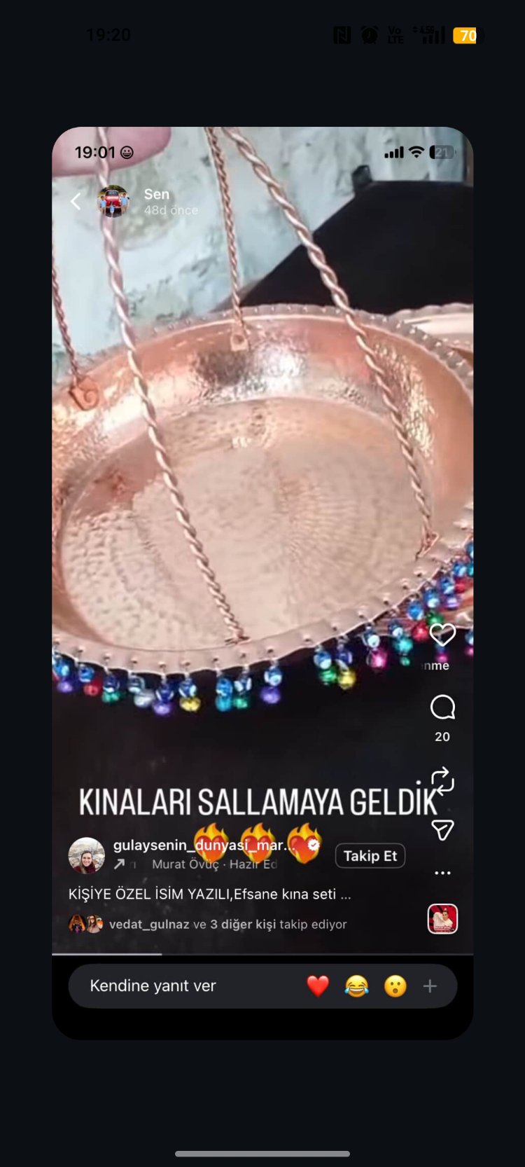 Boncuklu Kına Sepeti ve Kına tası