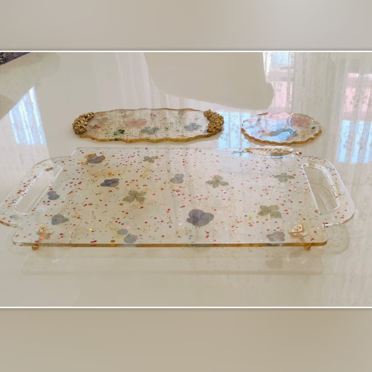 Epoksi Çiçekli Üçlü Set