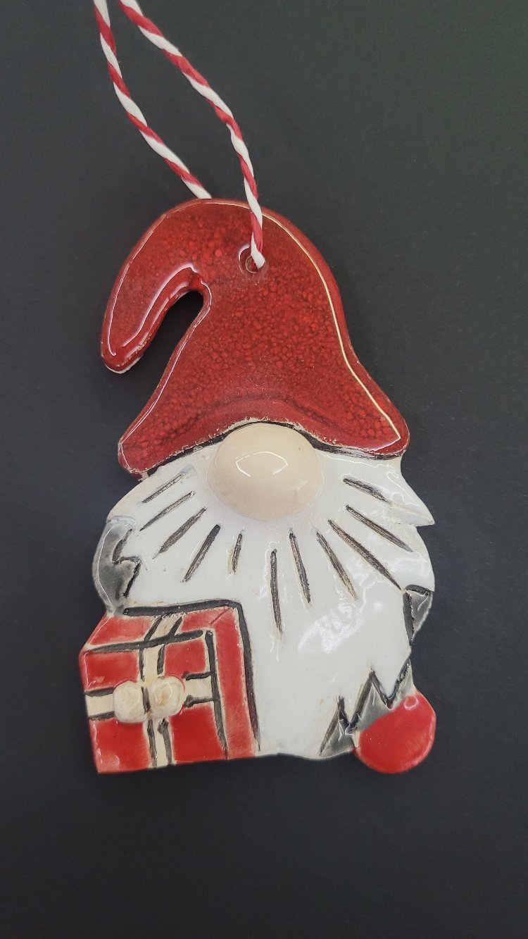 seramik yılbaşı cücesi 10 cm