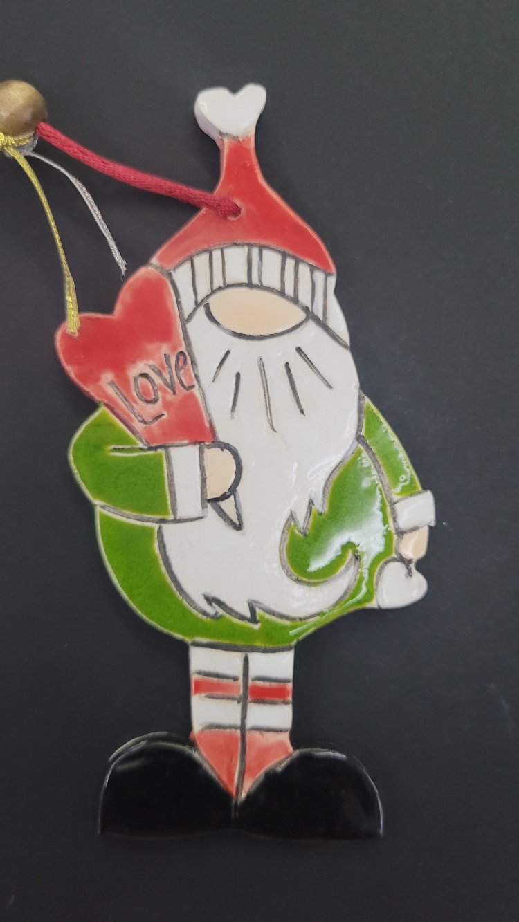 seramik yılbaşı cücesi 15 cm
