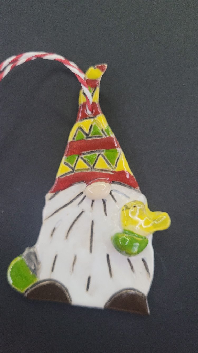 seramik yılbaşı cücesi 10 cm