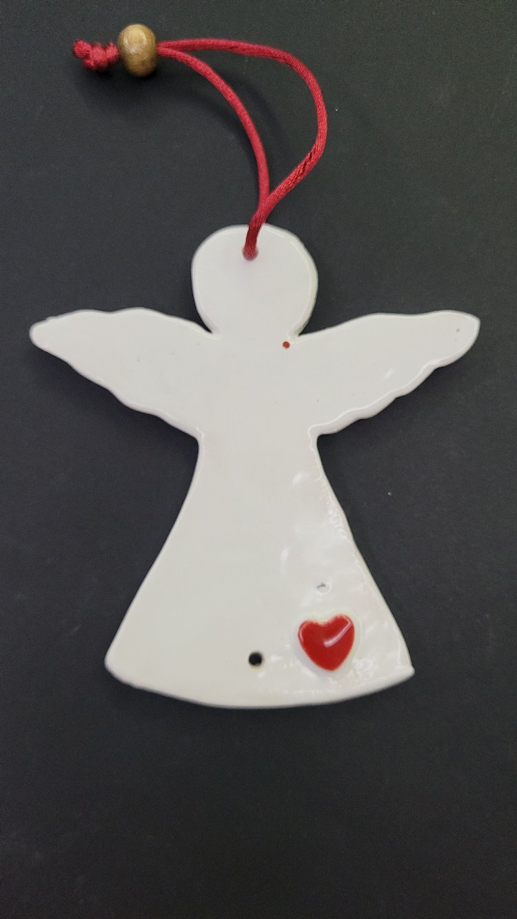 seramik melek yılbaşı süsü 10 cm