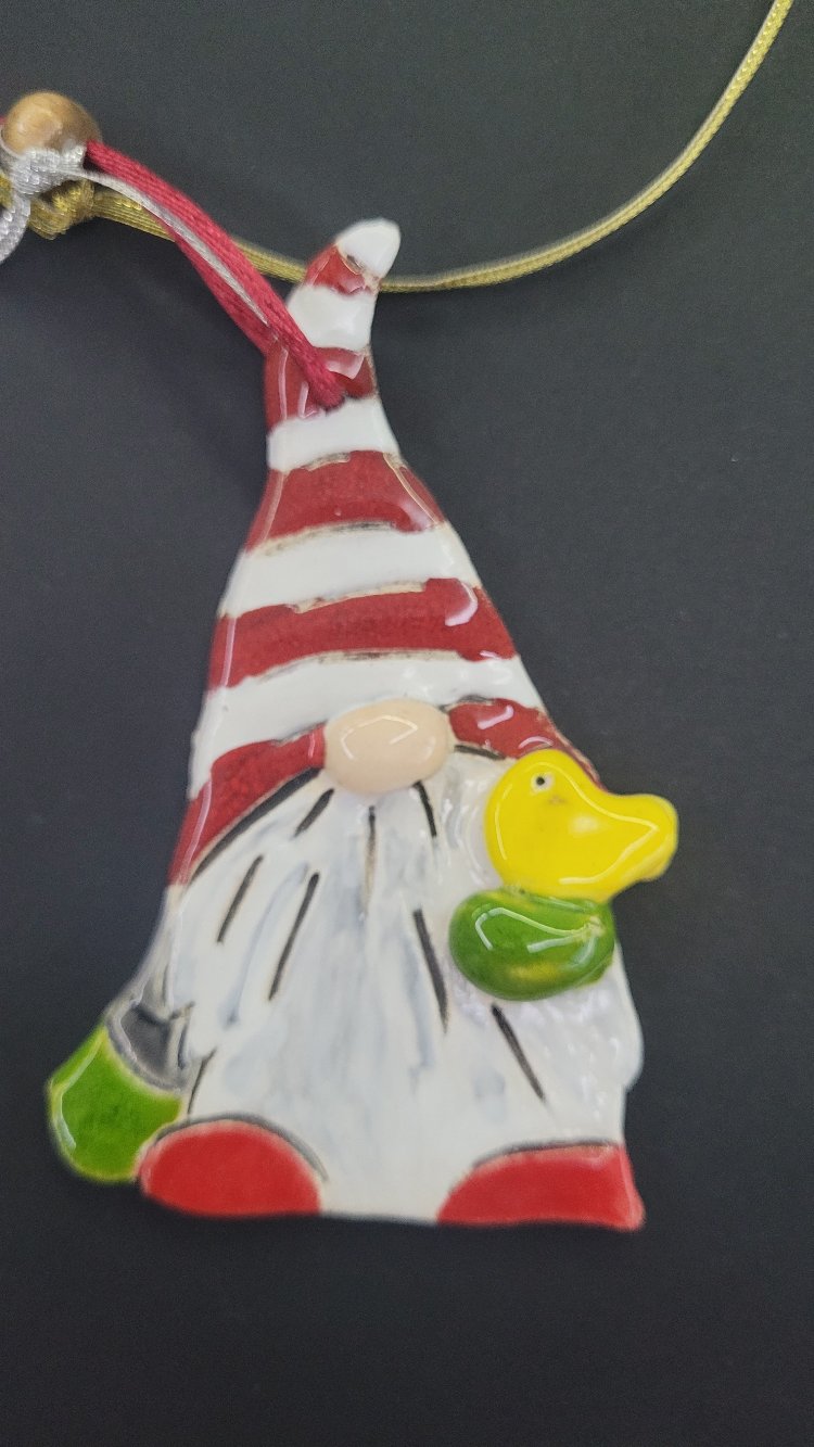 seramik yılbaşı cücesi 10 cm