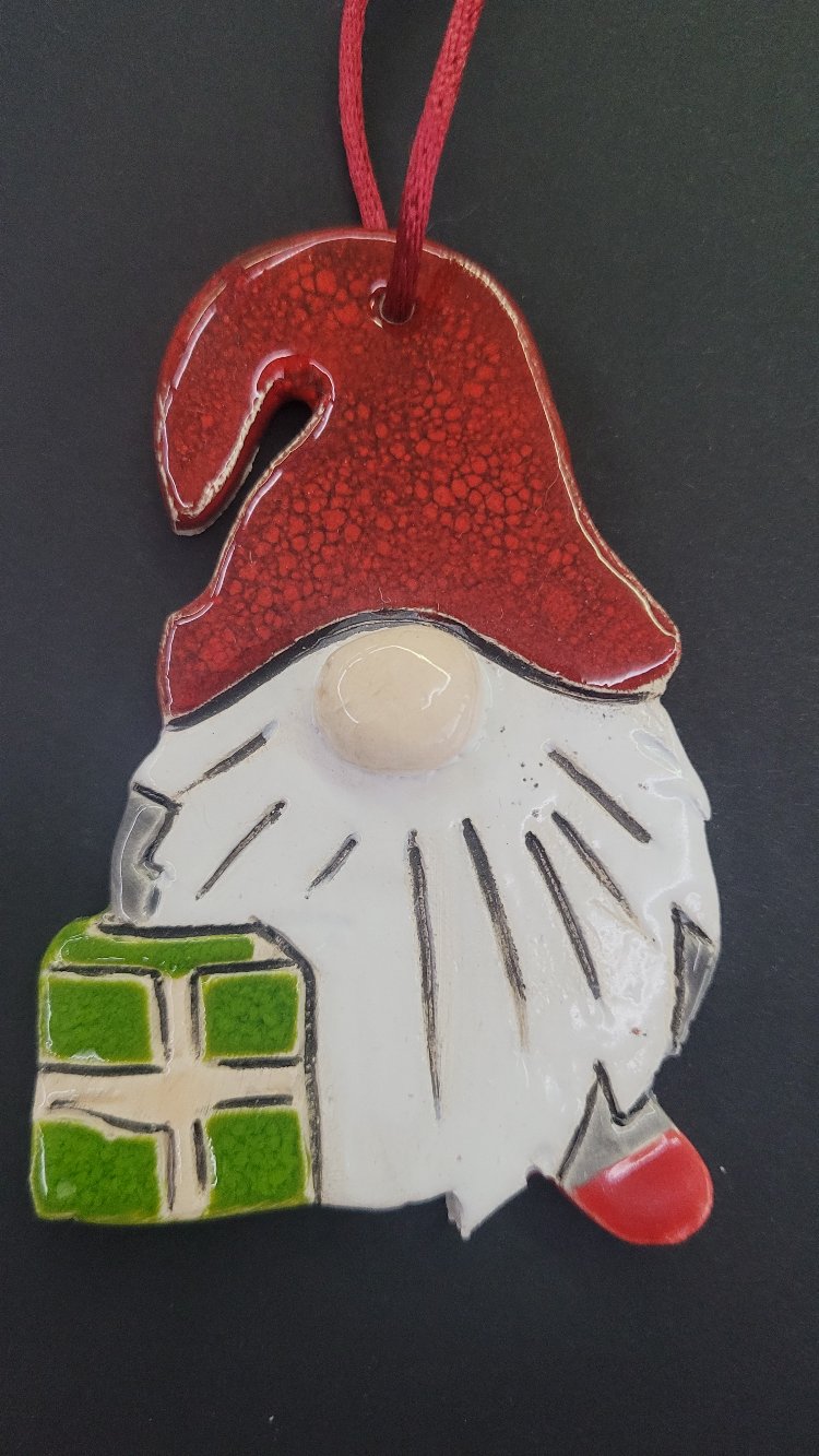 seramik yılbaşı cücesi 10 cm