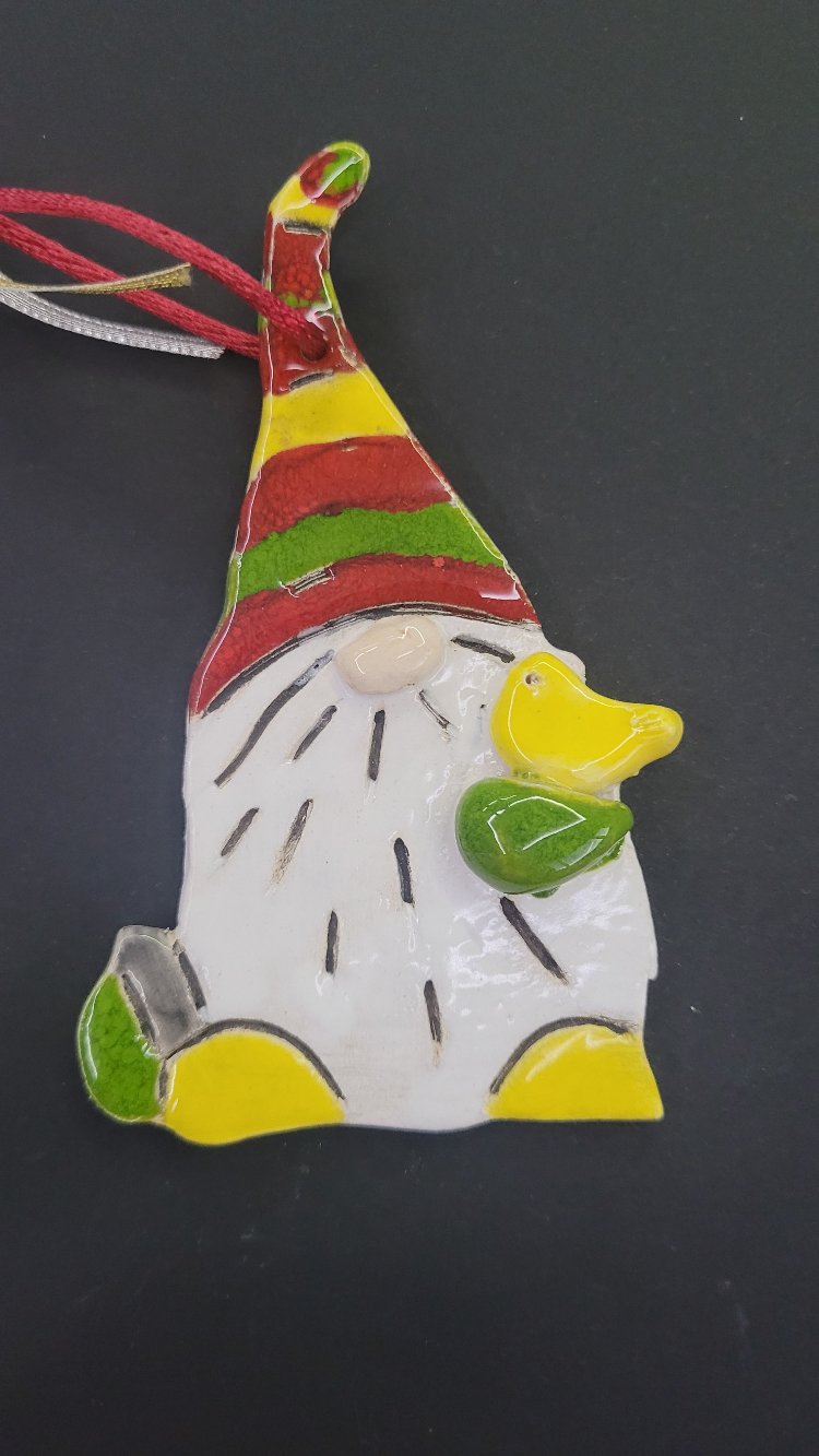 seramik yılbaşı cücesi 10 cm