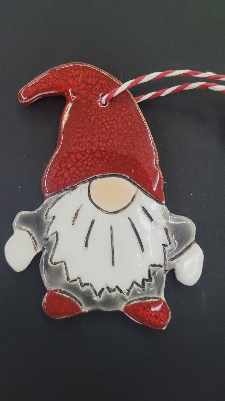 seramik yılbaşı cücesi 10 cm
