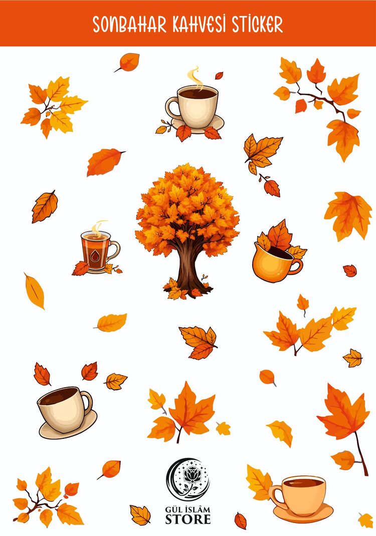 Sonbahar Kahvesi - Sticker -