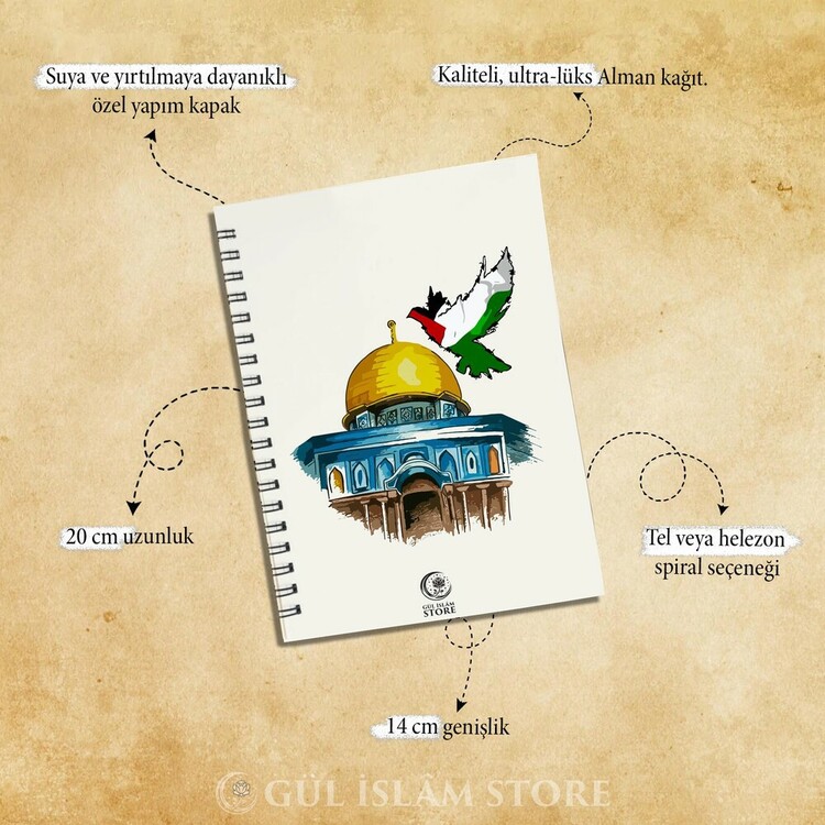 Filistin Güvercinli Defter A5