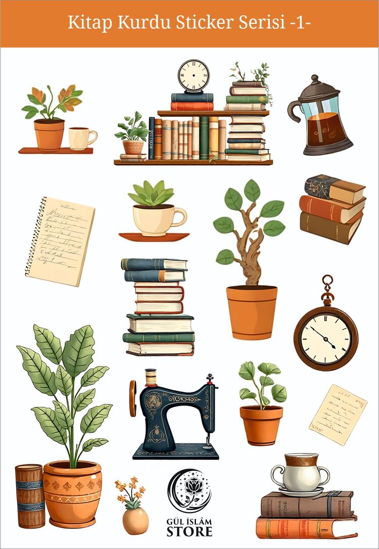 Kitap Kurdu Sticker Serisi 1
