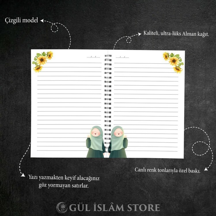 Ayçiçek Desenli Defter A5