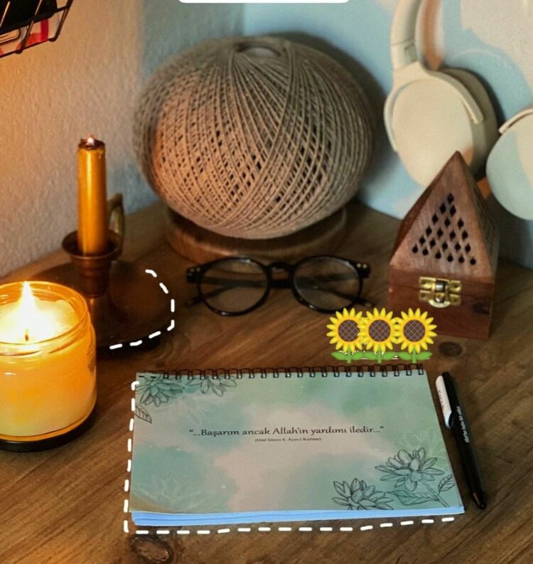 Yeşil Çiçekli Defter (A5)