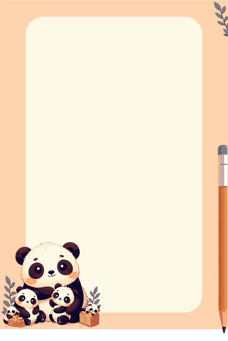 A5 Çalışkan Panda Ailesi Bloknot