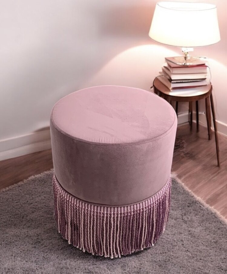 Rose Püsküllü Puf
