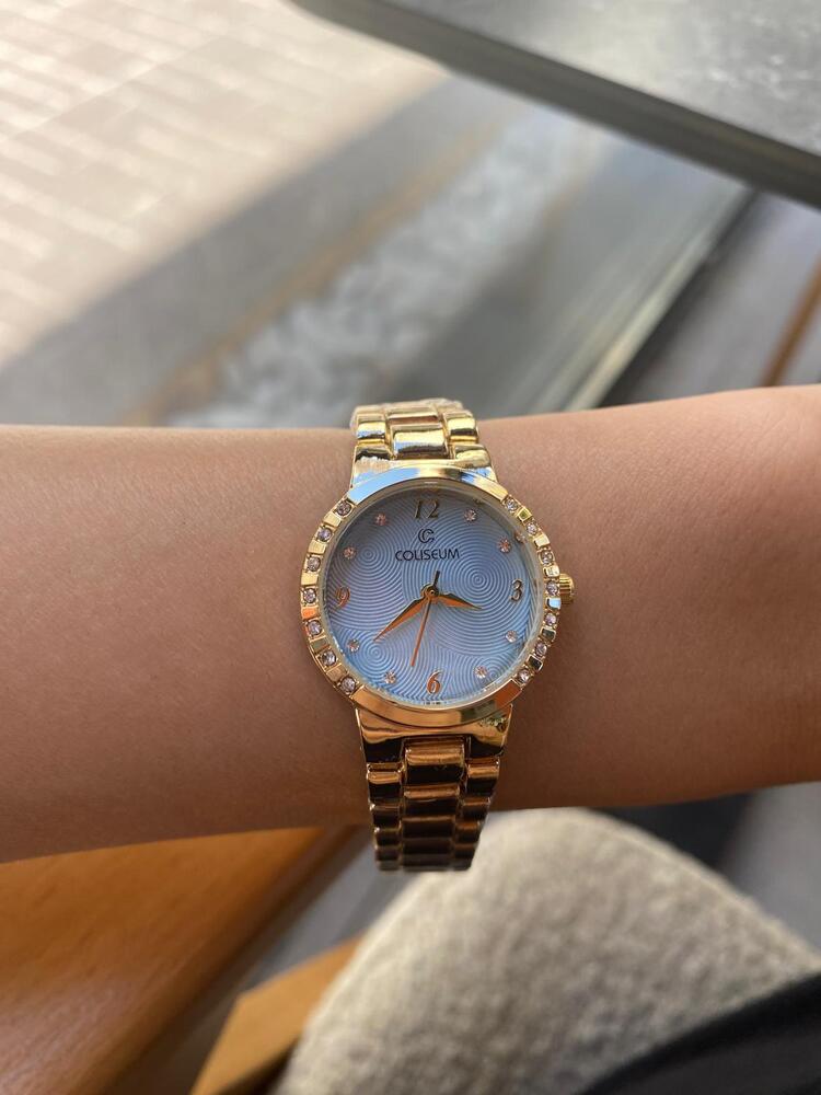 Tarnel Yuvarlak Kasa Saat / (Gold) Mavi 