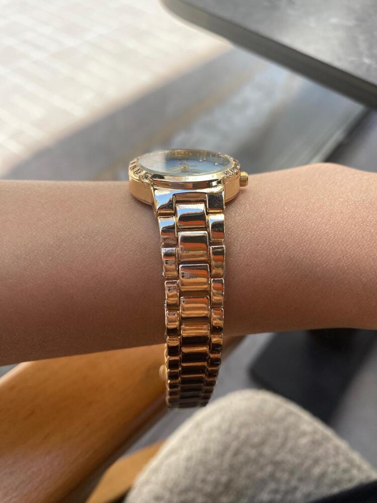 Tarnel Yuvarlak Kasa Saat / (Gold) Mavi 