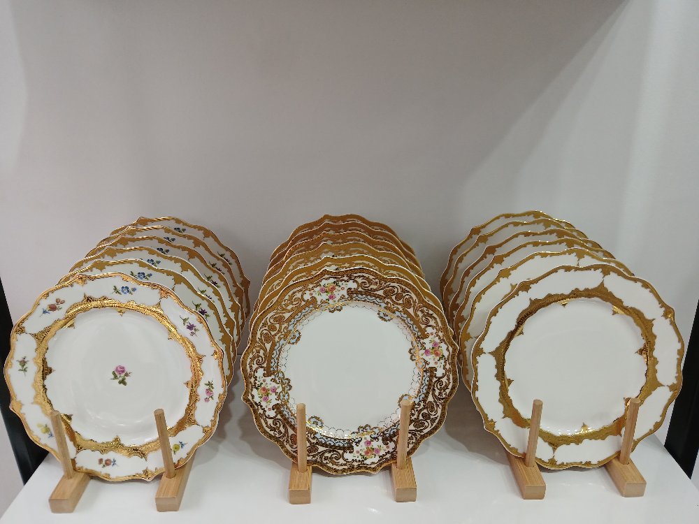 Royal 24 ayar gold tatlı tabağı
