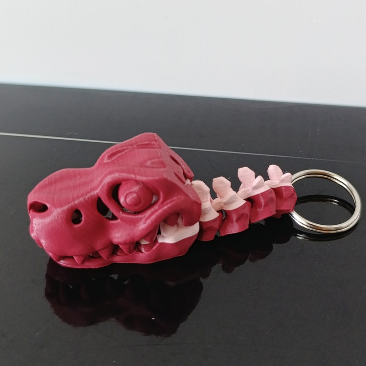 Flexi T-Rex Kafatası Anahtarlık – Hareketli 3D Baskı