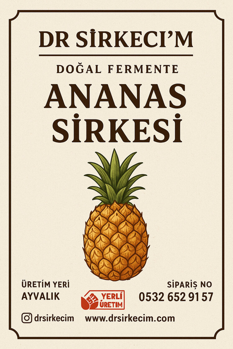 Doğal fermente ananas sirkesi 500 cc 