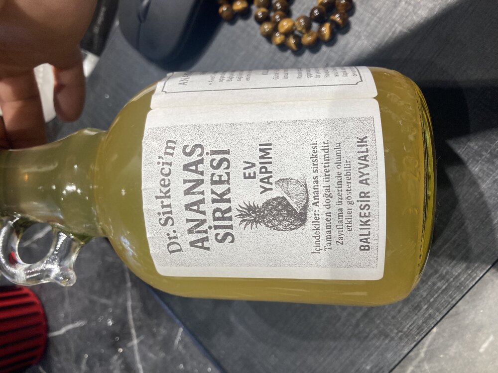 Doğal fermente ananas sirkesi 500 cc 