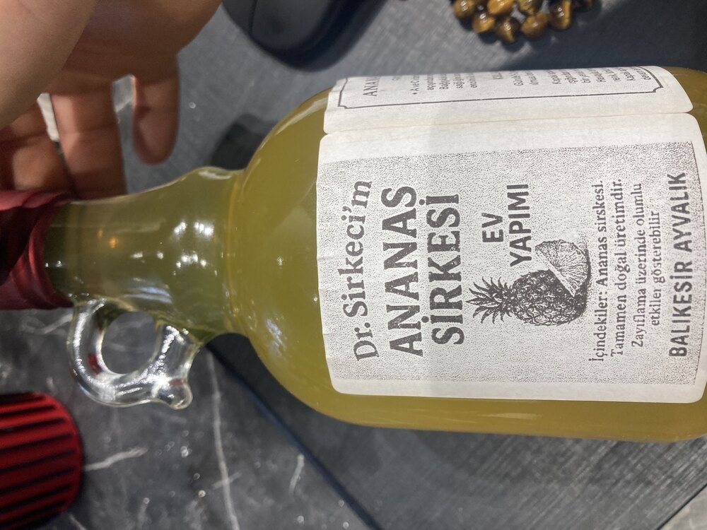 Doğal fermente ananas sirkesi 500 cc 