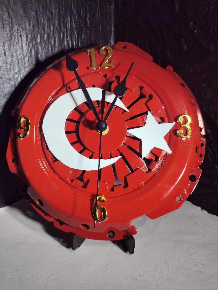 El Yapımı Türk Bayraklı Debriyaj Baskı Saati