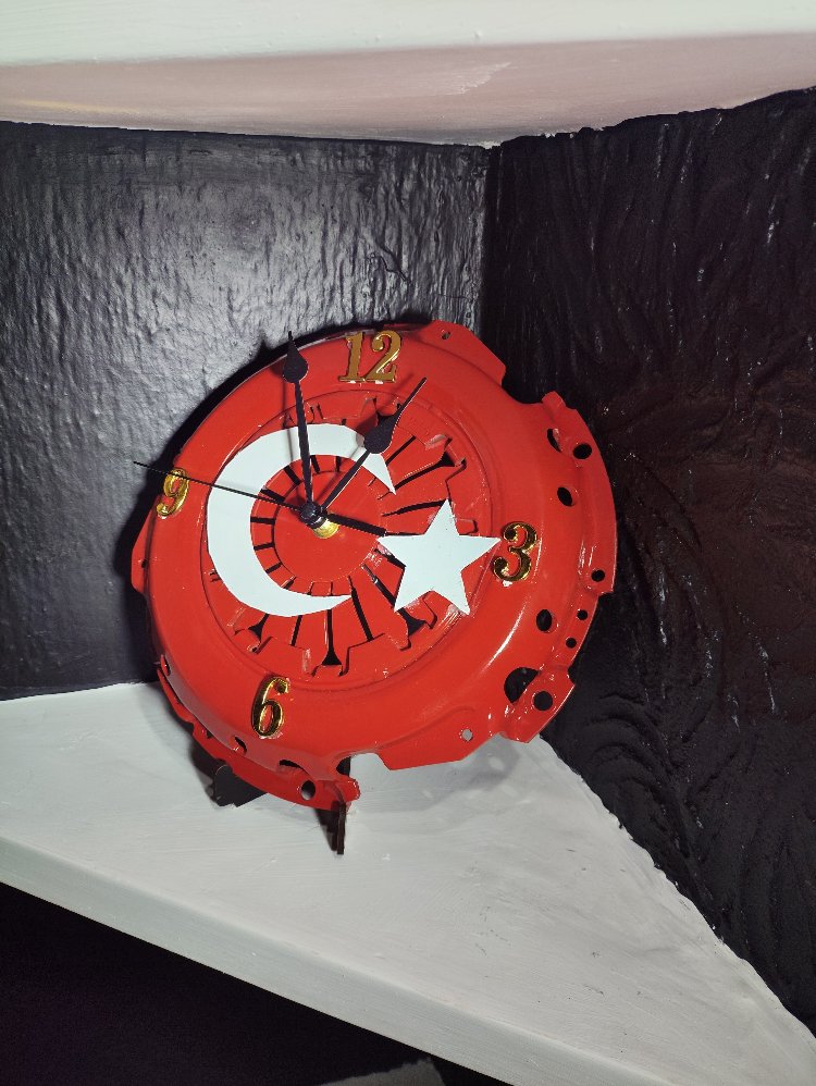 El Yapımı Türk Bayraklı Debriyaj Baskı Saati