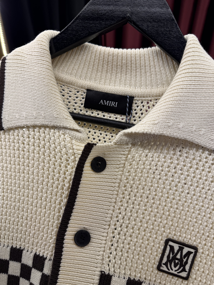 Amiri Checkered Crochet Mesh