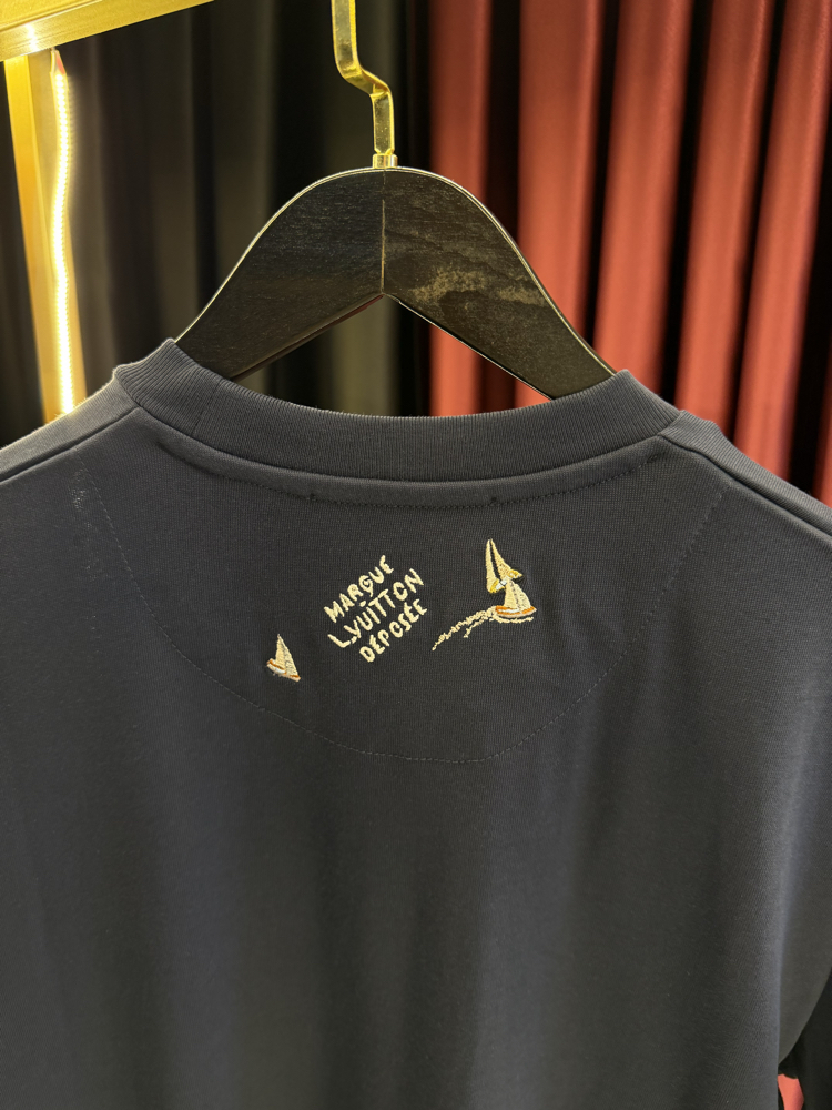 LV Embroidered Cotton T-Shirt