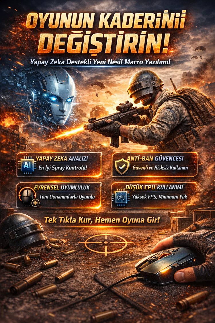 1 AYLIK - PUBG Mobile Yapay Zeka Destekli Premium Macro - [Tüm Mouse Modelleriyle Uyumlu]