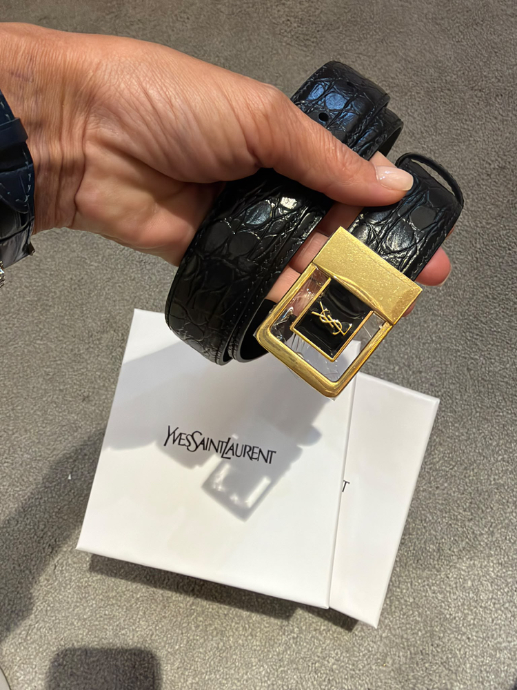Ysl ithal kroko deri kemer