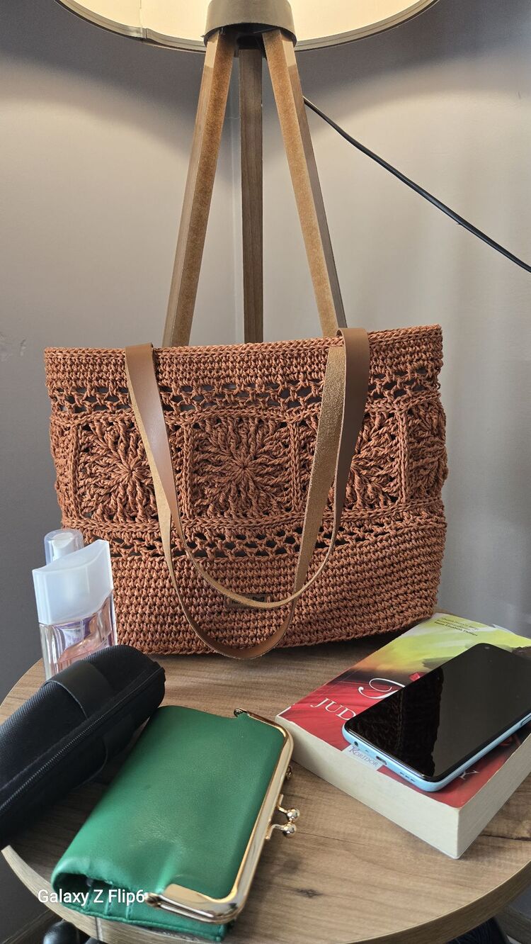 mozaik motif tasarım çanta (Bakır,çıtçıtlı)
